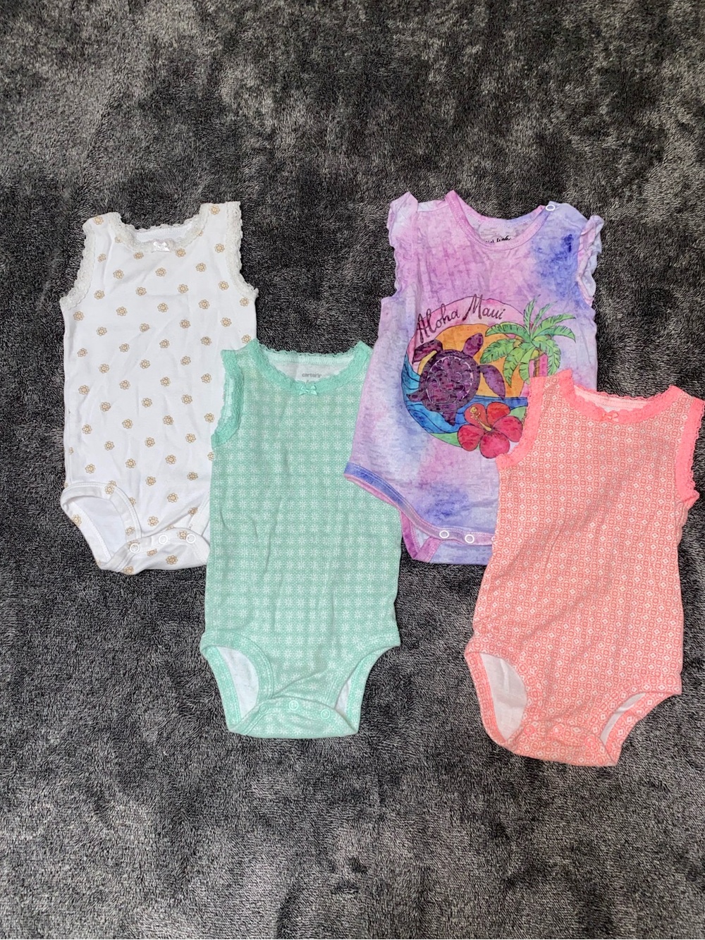 Baby Girl Tank Top Onesies 4-Pack Size 6 Months